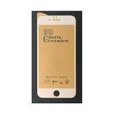 Защитное стекло 9D Ceramics для APPLE iPhone 6, iPhone 6G, iPhone 6S, матовое, цвет белый.