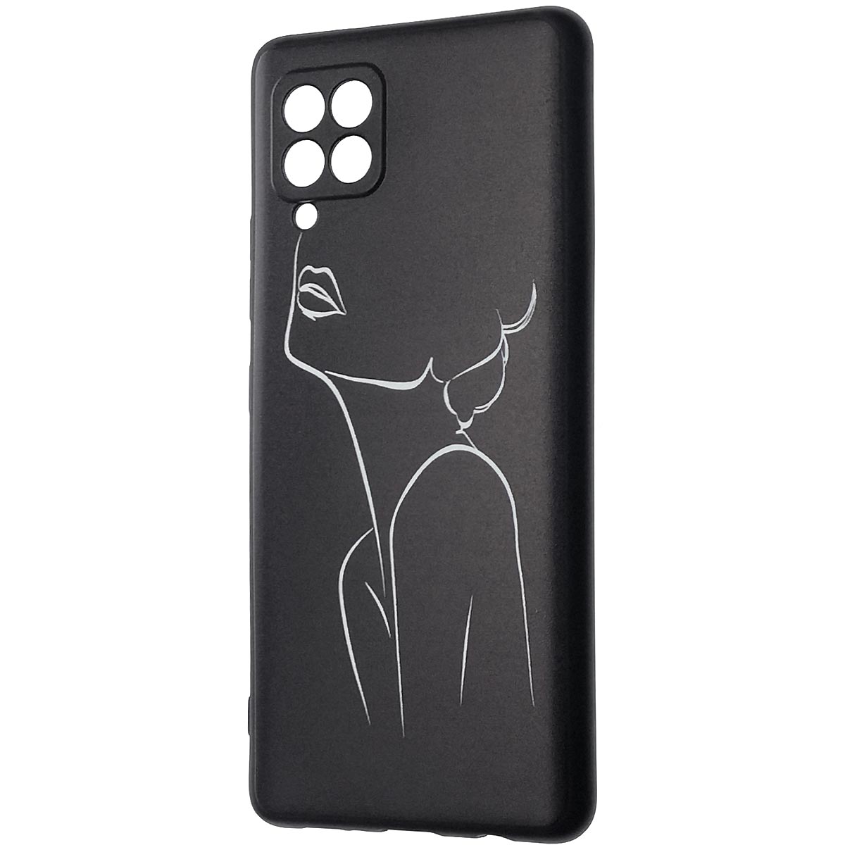 Чехол накладка для SAMSUNG Galaxy A12 (SM-A125), силикон, рисунок женский силуэт