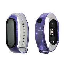 Сменный ремешок для фитнес браслета, смарт часов XIAOMI Mi Band 5, рисунок фиолетовый Космос. Сменный ремешок для фитнес браслета, смарт часов XIAOMI Mi Band 5, рисунок фиолетовый Космос.