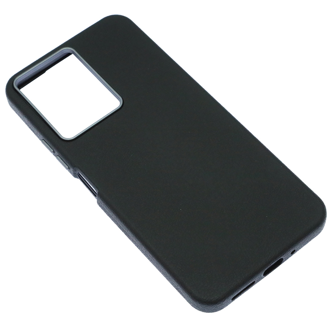 Чехол накладка для XIAOMI Redmi 13C, POCO C65, силикон, пластик, текстура кожи, бархат, цвет черный