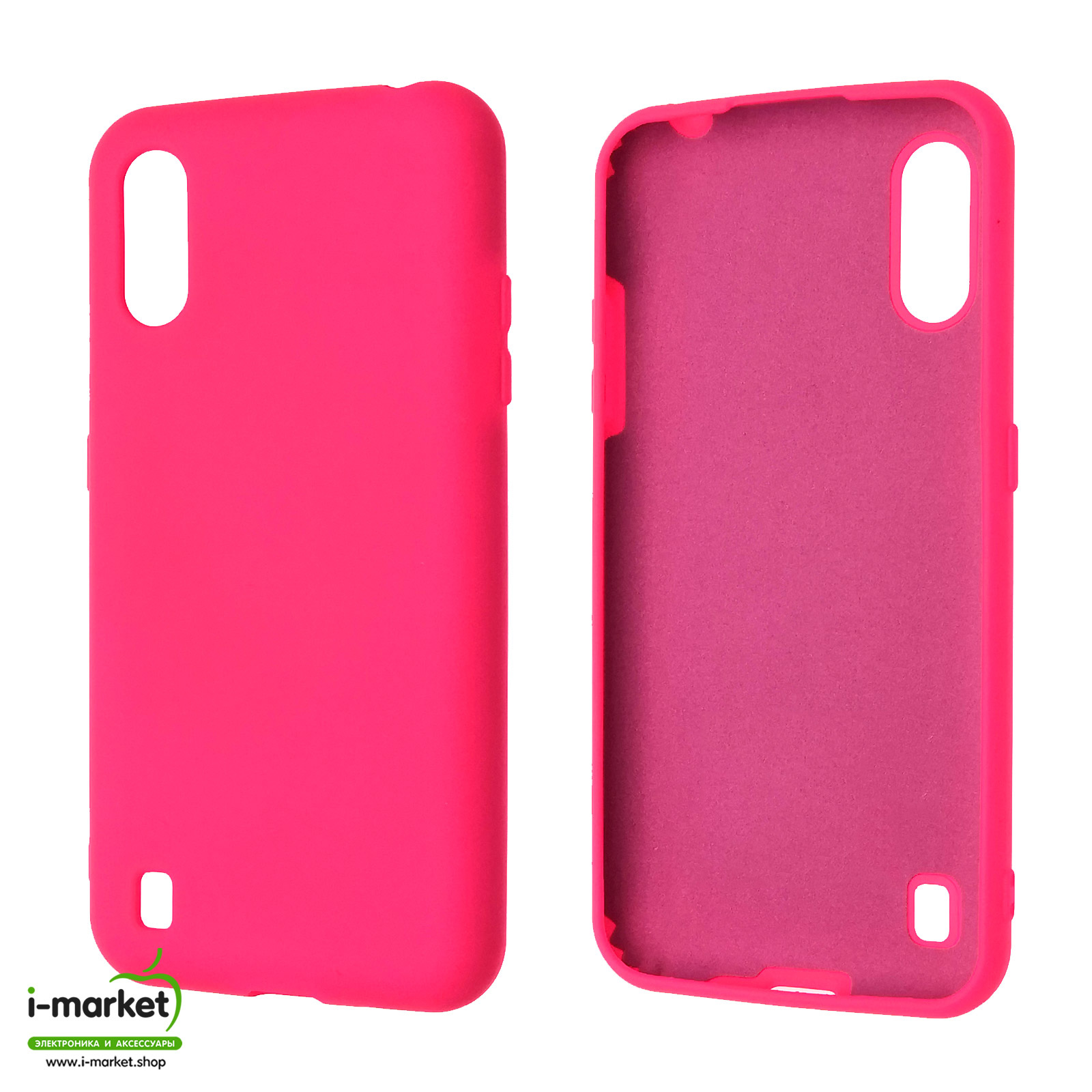 Чехол накладка Silicon Cover для SAMSUNG Galaxy M01 (SM-M015), силикон, бархат, цвет ярко розовый