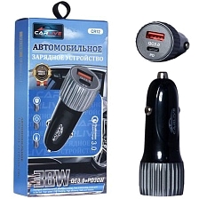 АЗУ (Автомобильное зарядное устройство) CARLIVE CR12, 1 USB QC 3.0, 1 Type-C, 38W, цвет черный