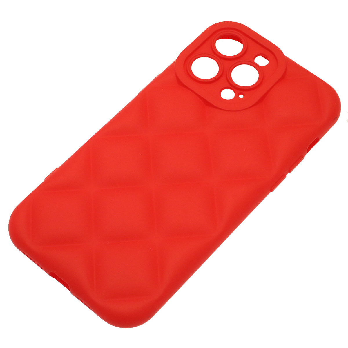 Чехол накладка для APPLE iPhone 14 Pro Max (6.7"), силикон, 3D ромб, цвет красный