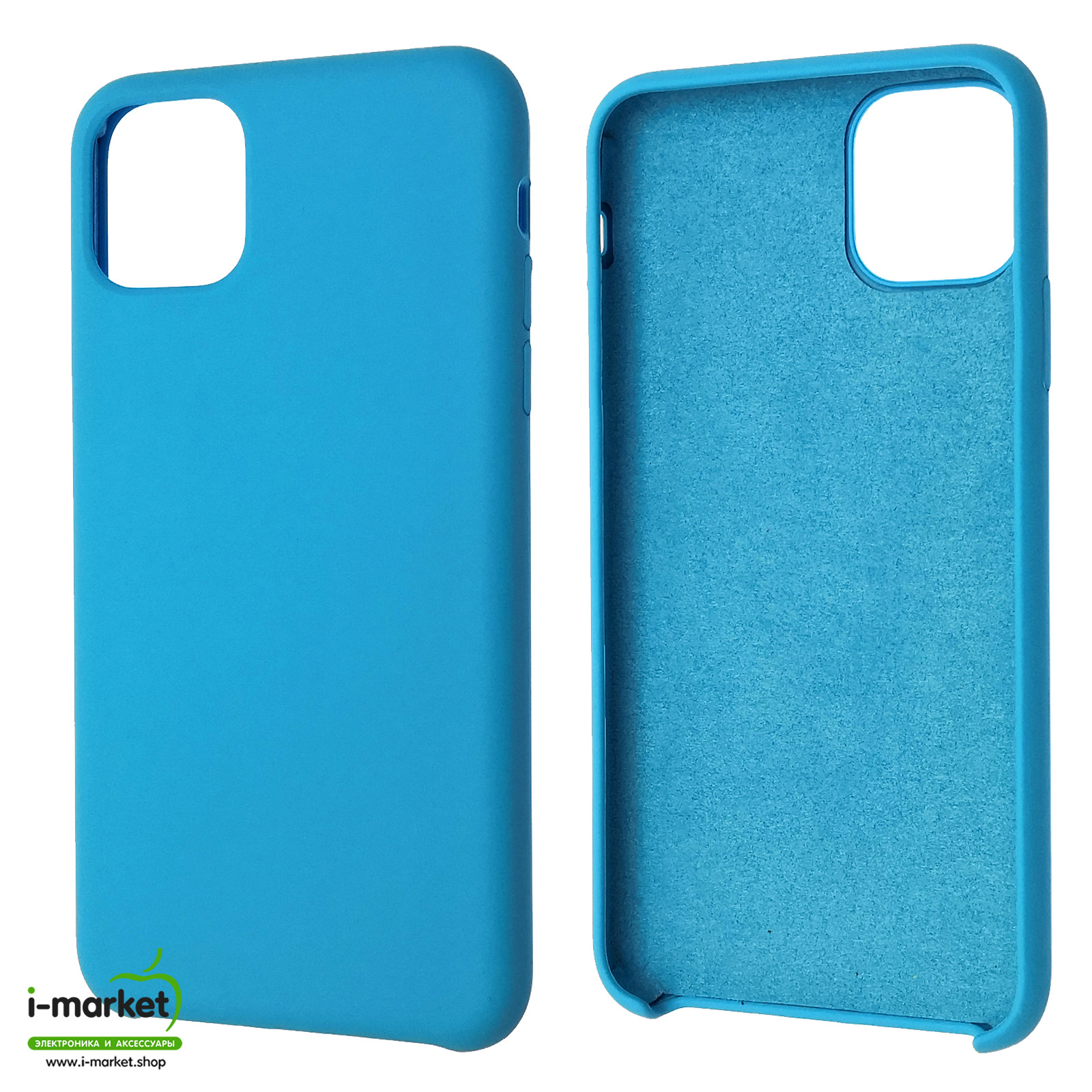 Чехол накладка Silicon Case для APPLE iPhone 11 Pro MAX 2019, силикон, бархат, цвет ярко голубой