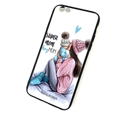 Чехол накладка для APPLE iPhone 6, 6S, силикон, рисунок super MOM boy.
