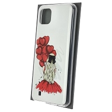 Чехол накладка для Realme C20, силикон, рисунок девушка с воздушными шариками