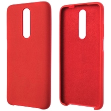 Чехол накладка Silicon Cover для XIAOMI Redmi K30, силикон, бархат, цвет красный