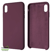 Чехол накладка Silicon Case для APPLE iPhone XS MAX, силикон, бархат, цвет темно фиолетовый