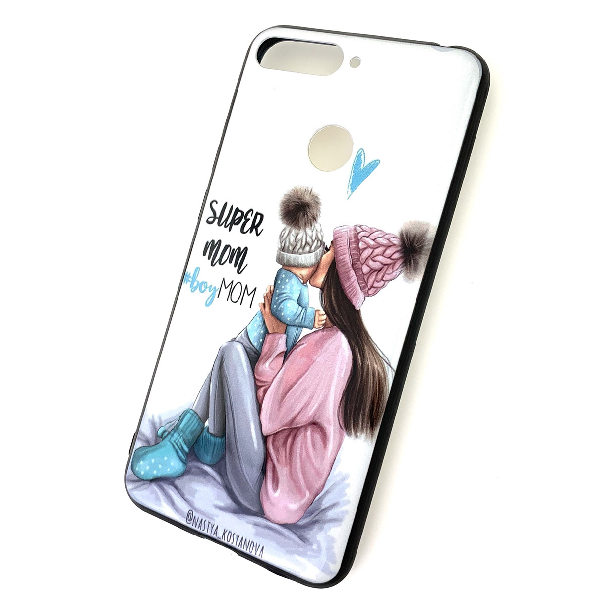 Чехол накладка для HUAWEI HONOR 7A PRO, HONOR 7C, Y6 2018, Y6 PRIME, силикон, рисунок super MOM boy MOM. Чехол накладка для HUAWEI HONOR 7A PRO, HONOR 7C, Y6 2018, Y6 PRIME, силикон, рисунок super MOM boy MOM.