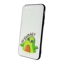 Чехол накладка для APPLE iPhone 6, 6G, 6S, силикон, стекло, рисунок AVOCADO Ну бывает.