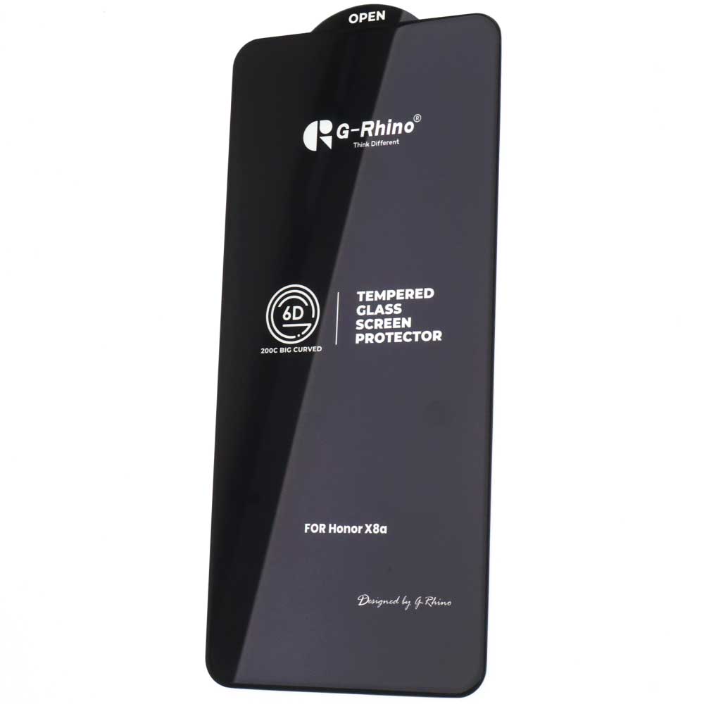 Защитное стекло 6D G-Rhino 200C для HUAWEI Honor X8, Honor X8a, Honor 90 Lite, цвет окантовки черный (Тип 1)