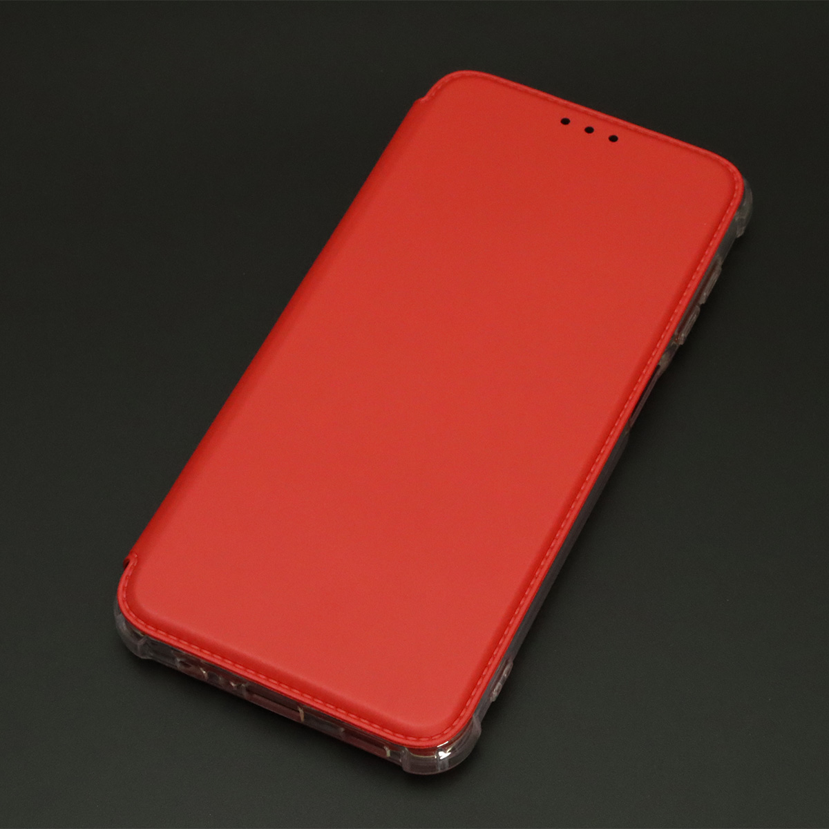 Чехол книжка для SAMSUNG Galaxy A12 4G (SM-A125), M12 (SM-A125F), экокожа, визитница, цвет красный