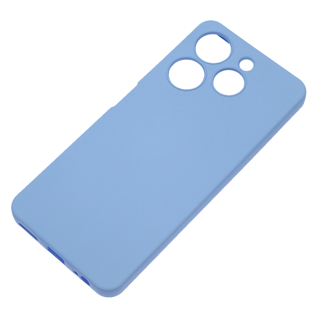 Чехол накладка NANO для TECNO Spark 10 Pro, защита камеры, силикон, бархат, цвет васильковый