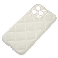 Чехол накладка для APPLE iPhone 14 Pro Max (6.7"), силикон, 3D ромб, цвет белый