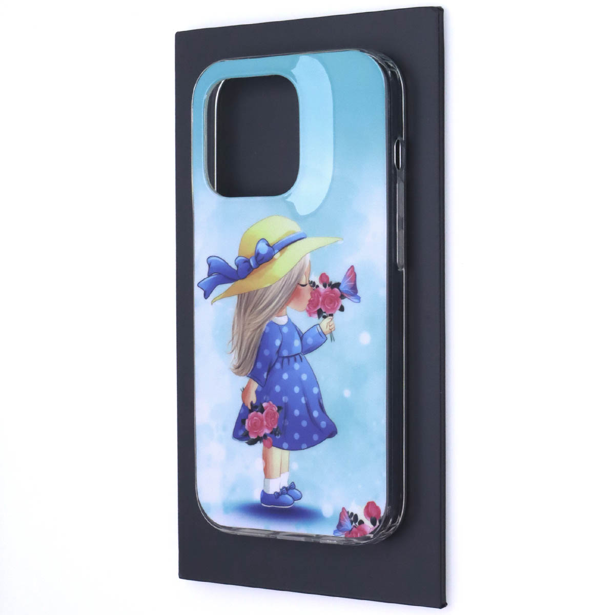 Чехол накладка для APPLE iPhone 14 Pro, силикон, рисунок Девочка с цветами