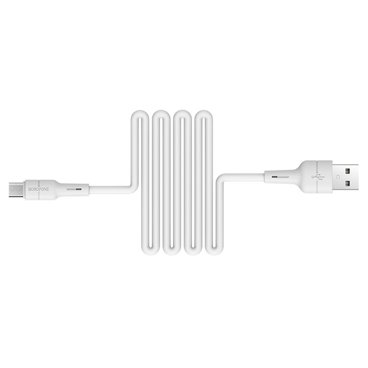 Кабель BOROFONE BX30 Silicone Micro USB, 2.4A, длина 1 метр, силикон, цвет белый