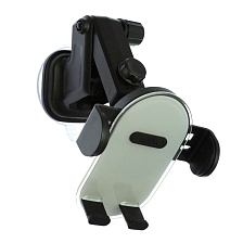 Автомобильный держатель HOCO H3 Shiny press type car для смартфона, на приборную панель, лобовое стекло, цвет серый