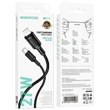 Кабель BOROFONE BX111 Feliz USB Type C на Lightning 8 pin, 27W, длина 1 метр, цвет черный Кабель BOROFONE BX111 Feliz USB Type C на Lightning 8 pin, 27W, длина 1 метр, цвет черный