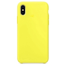 Чехол накладка для APPLE iPhone X, XS, силикон, цвет желтый.