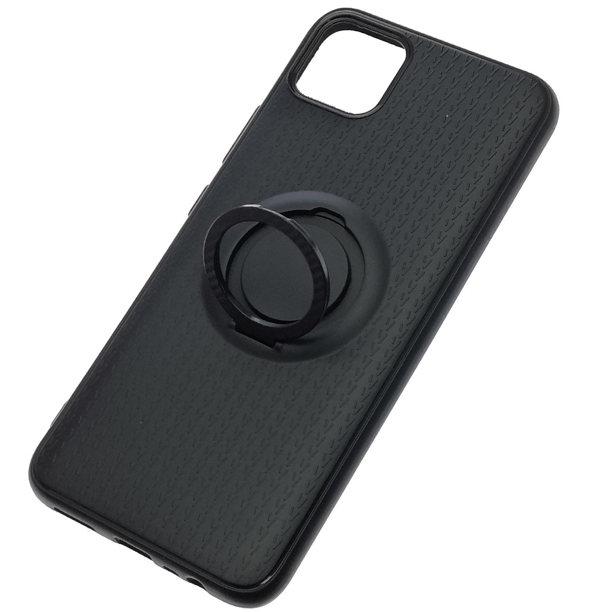 Чехол накладка iFace для Realme C11 2020, силикон, кольцо держатель, цвет черный