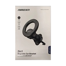 Автомобильный магнитный держатель AIROXA ARX-00613 с креплением под MagSafe для смартфона, в решетку воздуховода, цвет черный