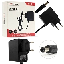 Блок питания Live Power SP30, 12V-2A, 5.5*2.5, длина 1 метр, цвет черный Блок питания Live Power SP30, 12V-2A, 5.5*2.5, длина 1 метр, цвет черный