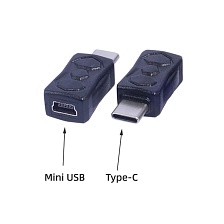 Адаптер, переходник с Mini USB на Type-C, тип 2, цвет черный
