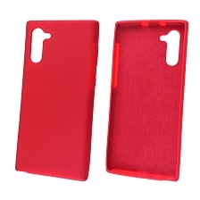 Чехол накладка Silicon Cover для SAMSUNG Note 10 (SM-N970), силикон, бархат, цвет красный.
