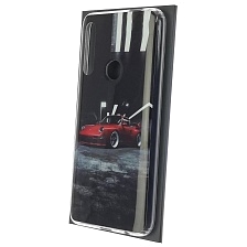 Чехол накладка для HUAWEI Honor 9X, P Smart Z, Y9 Prime 2019, силикон, рисунок красный Porsche
