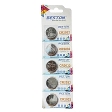 Батарейка BESTON CR2032, BL5, Lithium, 3V