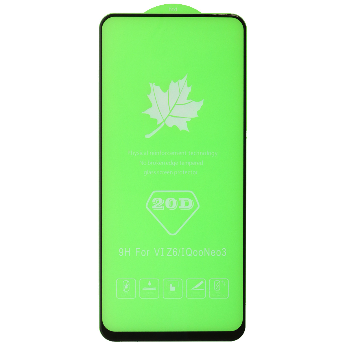 Защитное стекло 20D для VIVO Z6, IQoo Neo 3, цвет окантовки черный