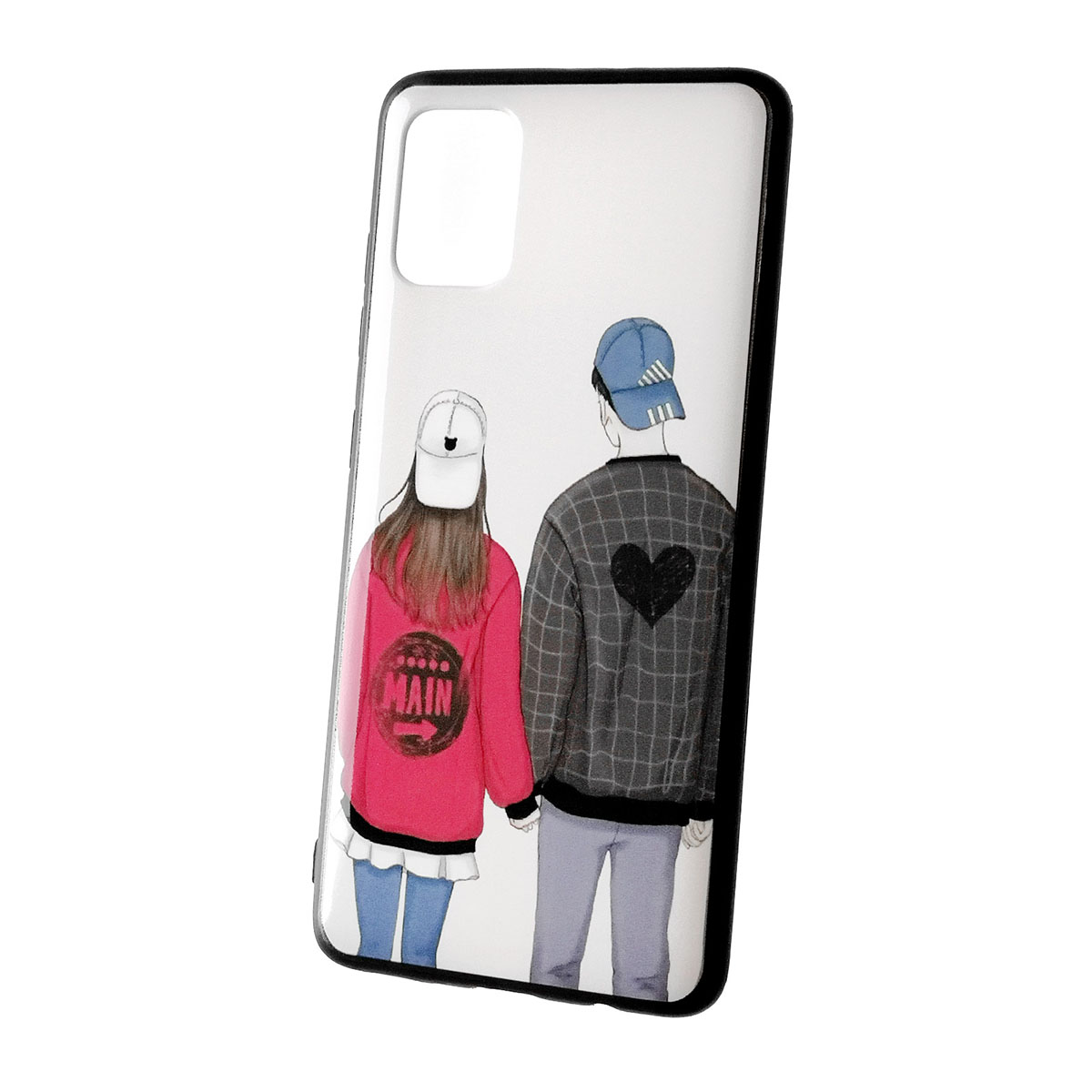 Чехол накладка для SAMSUNG Galaxy A51 (SM-A515), силикон, рисунок Девушка и парень.
