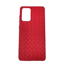 Чехол накладка для SAMSUNG Galaxy A52 (SM-A525F), силикон, плетение, цвет красный