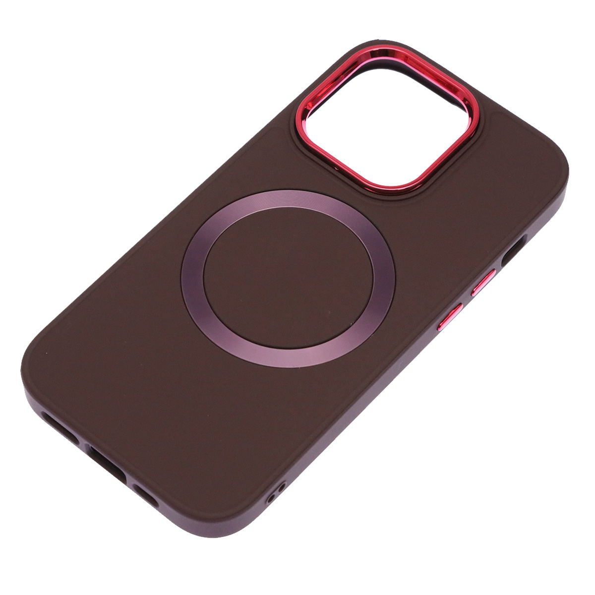 Чехол накладка с поддержкой MagSafe для APPLE iPhone 14 Pro (6.1"), силикон, пластик, цвет темно бордовый