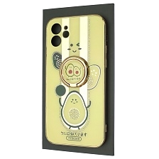 Чехол накладка TYBOMB для APPLE iPhone 12, силикон, стразы, кольцо держатель, рисунок Авокадо