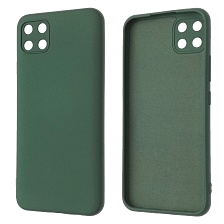 Чехол накладка NANO для Realme C11 2020, силикон, бархат, цвет темно зеленый