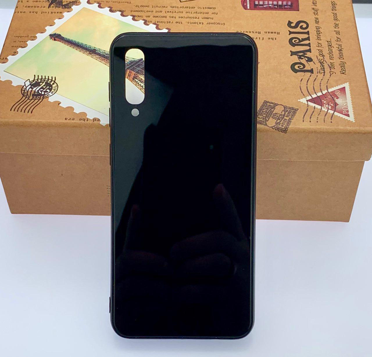 Чехол накладка для SAMSUNG Galaxy A30 (SM-A305), силикон, глянец, с логотипом, цвет черный.