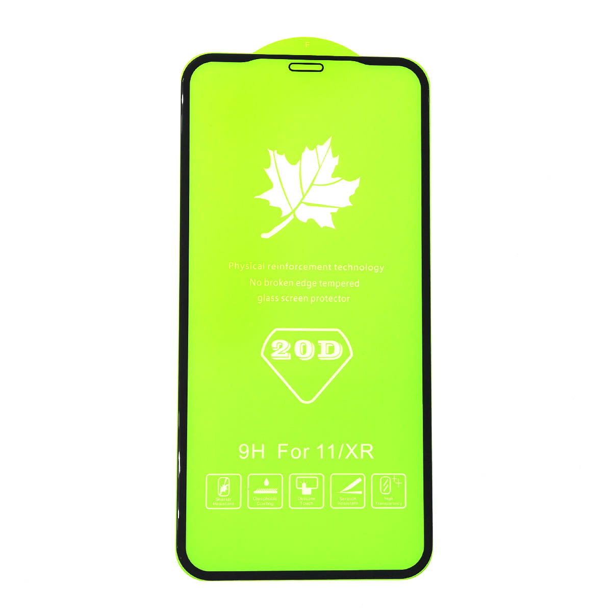 Защитное стекло 20D для APPLE iPhone XR, iPhone 11, цвет окантовки черный