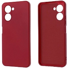 Чехол накладка NANO для Realme C33, силикон, бархат, цвет вишневый Чехол накладка NANO для Realme C33, силикон, бархат, цвет вишневый