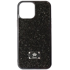 Чехол накладка Queen для APPLE iPhone 13 Pro Max (6.7), силикон, стразы, цвет черный Чехол накладка Queen для APPLE iPhone 13 Pro Max (6.7), силикон, стразы, цвет черный