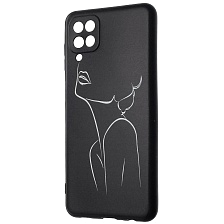 Чехол накладка для SAMSUNG Galaxy A42, силикон, рисунок женский силуэт