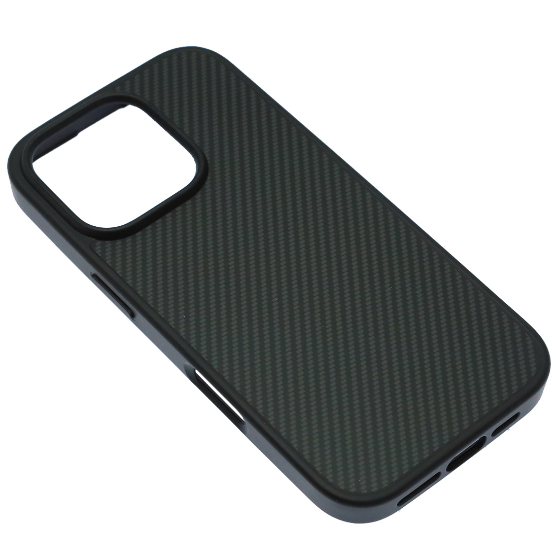Чехол накладка Cabbeen с поддержкой MagSafe для APPLE iPhone 16 Pro, силикон, карбон, цвет черный