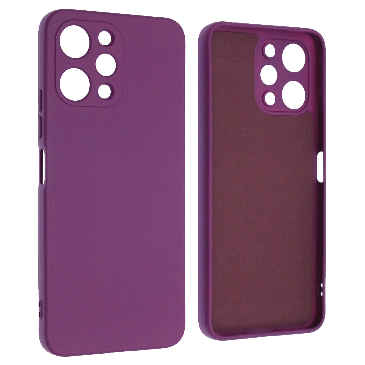 Чехол накладка NANO для XIAOMI Redmi 12 4G, защита камеры, силикон, бархат, цвет фиолетовый