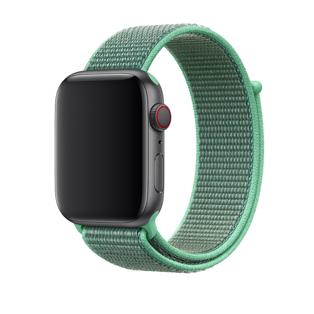 Ремешок для часов Apple Watch (42-44 мм), нейлон, цвет зеленый.