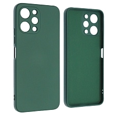 Чехол накладка NANO для XIAOMI Redmi 12 4G, защита камеры, силикон, бархат, цвет темно зеленый