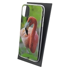 Чехол накладка для APPLE iPhone 11, силикон, глянцевый, рисунок Фламинго
