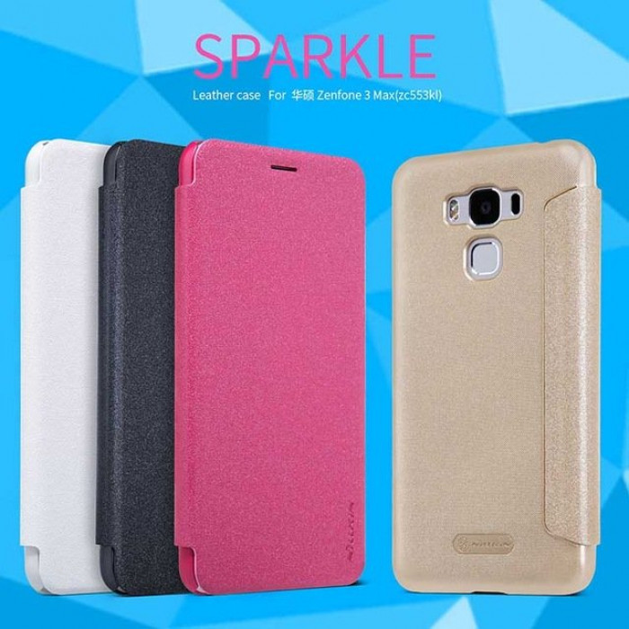 Чехол книжка NILLKIN для ASUS ZenFone 3 MAX ZC553KL, экокожа, цвет золотистый.