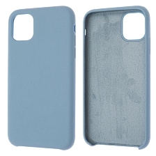 Чехол накладка Silicon Case для APPLE iPhone 11, силикон, бархат, цвет нежно голубой