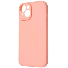 Чехол накладка для APPLE iPhone 14, защита камеры, силикон, цвет персиковый
