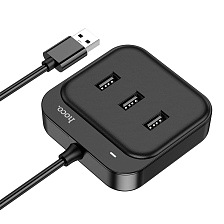 Хаб концентратор HOCO HB25 USB на 4 USB 2.0, длина 0.2 метра, цвет черный